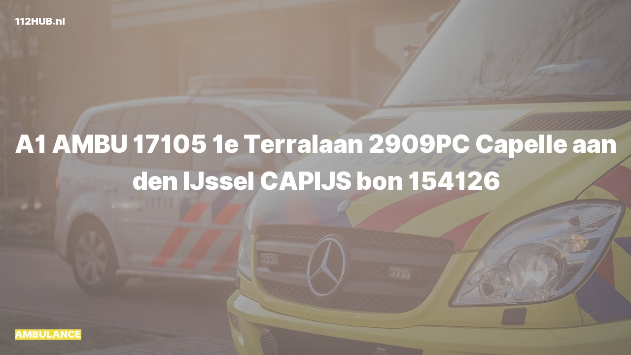 Deelafbeelding voor De ambulance is met spoed uitgerukt naar de 1e Terralaan in Capelle aan den IJssel