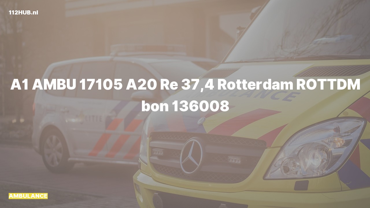 Deelafbeelding voor De ambulance is met spoed uitgerukt op de A20 bij hectometerpaaltje 37.4