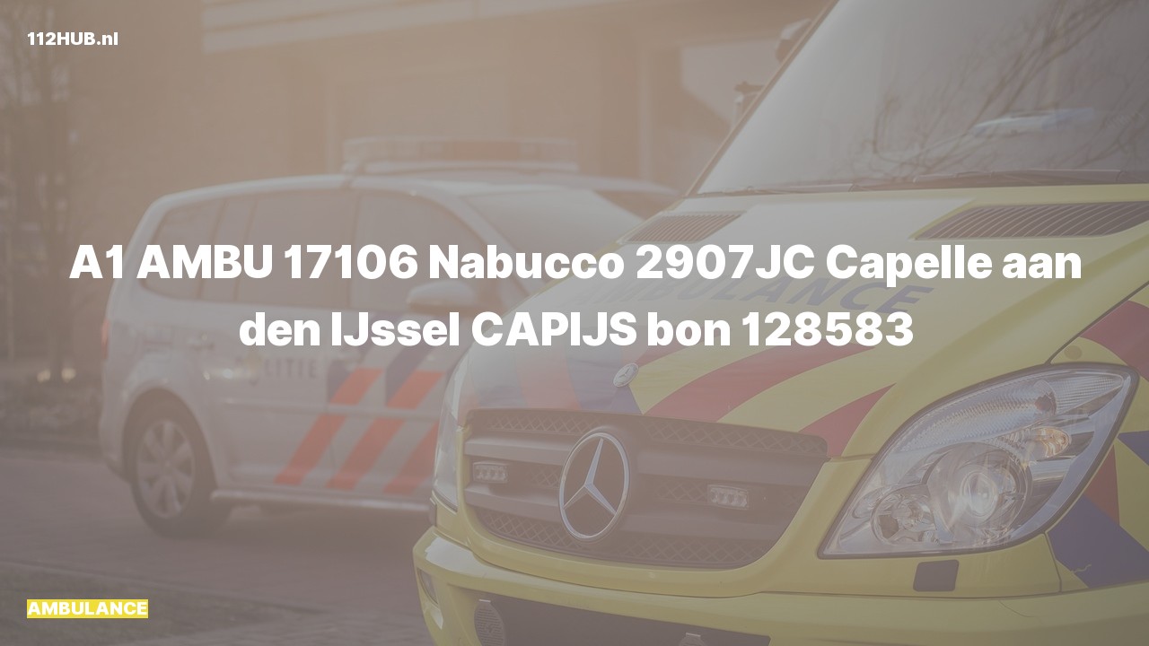 Deelafbeelding voor Ambulance met spoed naar de Nabucco in Capelle aan den IJssel.