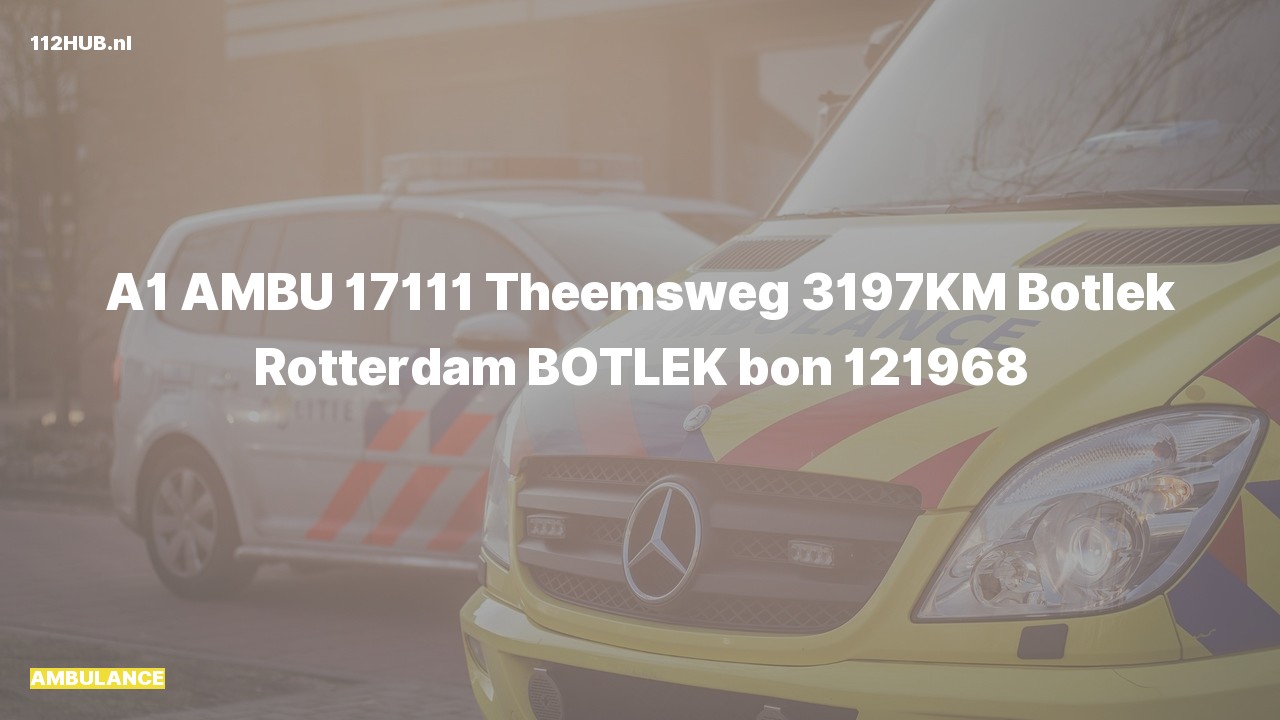 Deelafbeelding voor Ambulance met spoed naar de Theemsweg in Botlek Rotterdam.