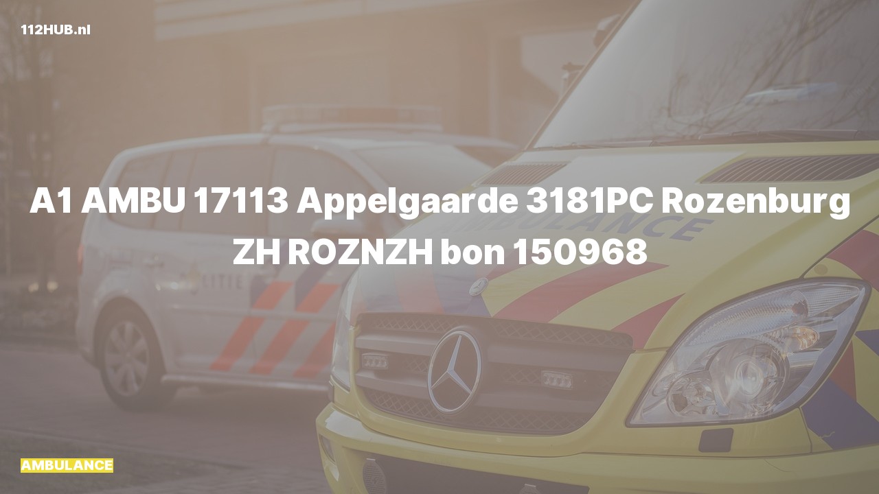 Deelafbeelding voor De ambulance is met spoed uitgerukt naar de Appelgaarde in Rozenburg