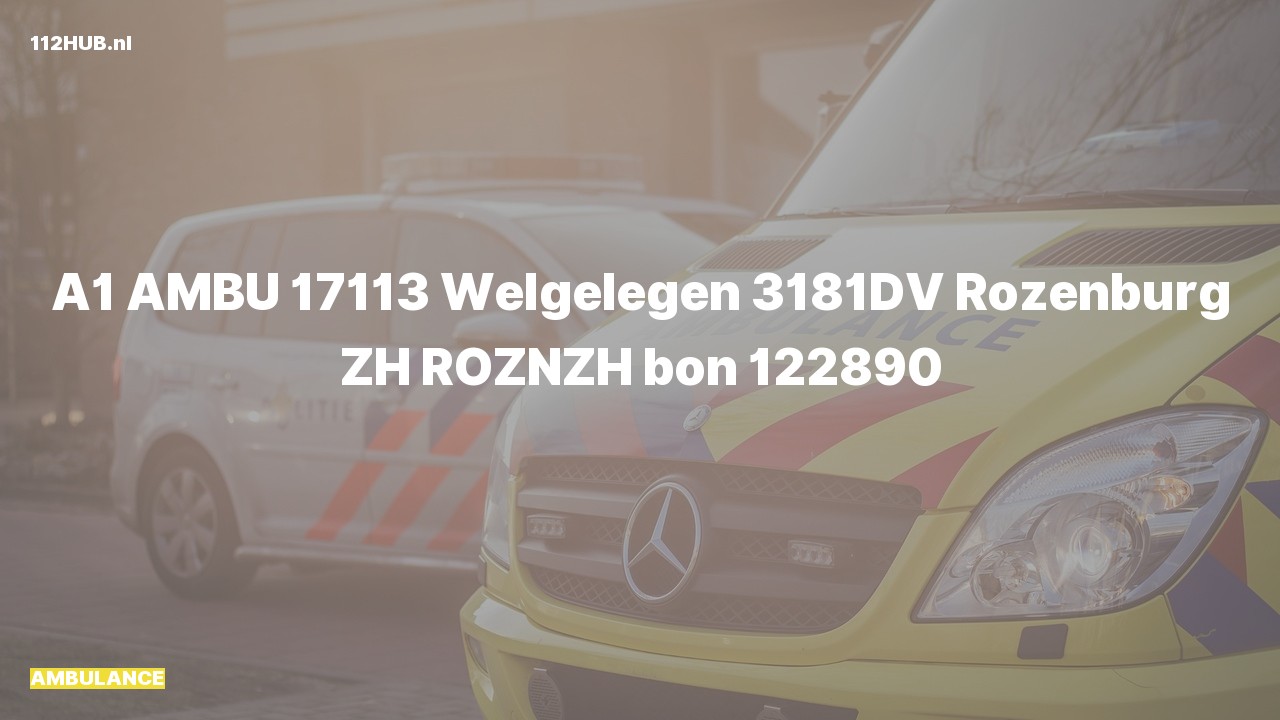 Deelafbeelding voor Ambulance met spoed naar de Welgelegen in Rozenburg.