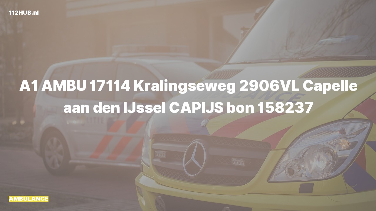 Deelafbeelding voor De ambulance is met spoed uitgerukt naar de Kralingseweg in Capelle aan den IJssel