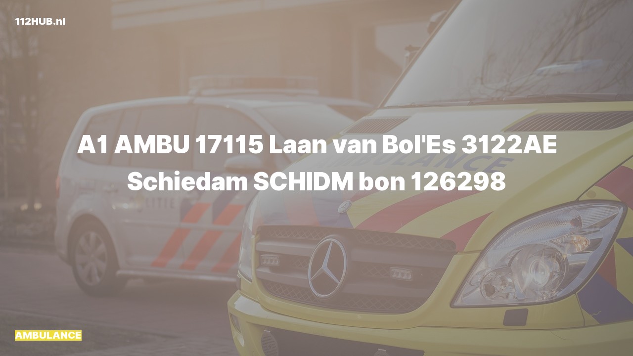 Deelafbeelding voor Ambulance met spoed naar de Laan van Bol'Es in Schiedam.