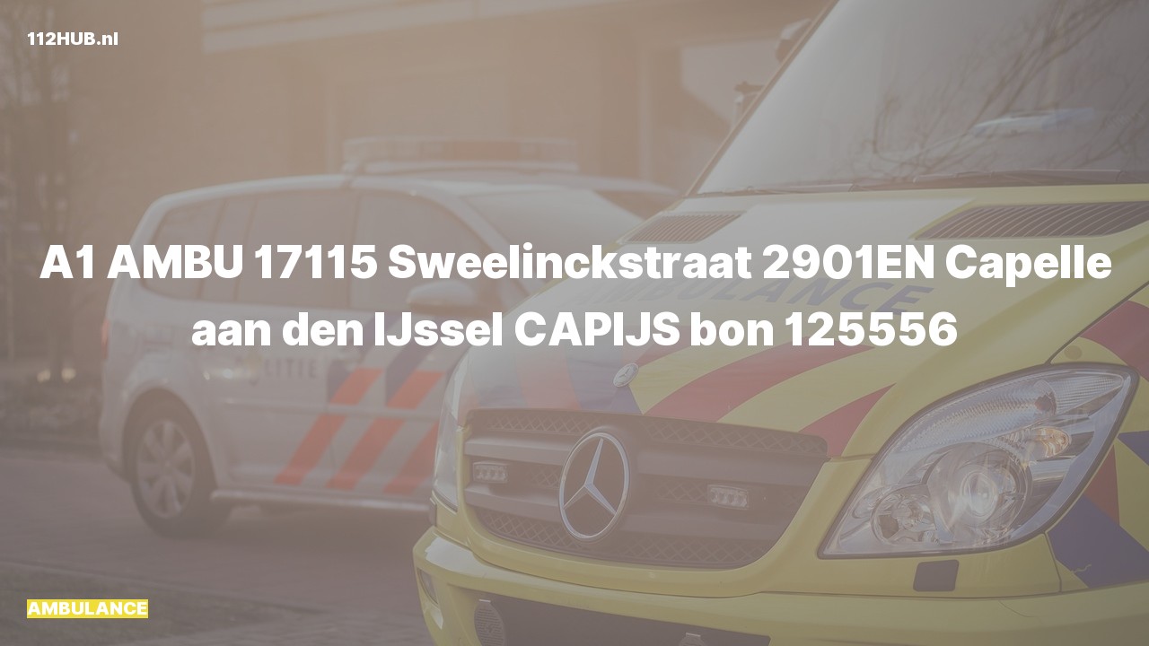 Deelafbeelding voor Ambulance met spoed naar de Sweelinckstraat in Capelle aan den IJssel.