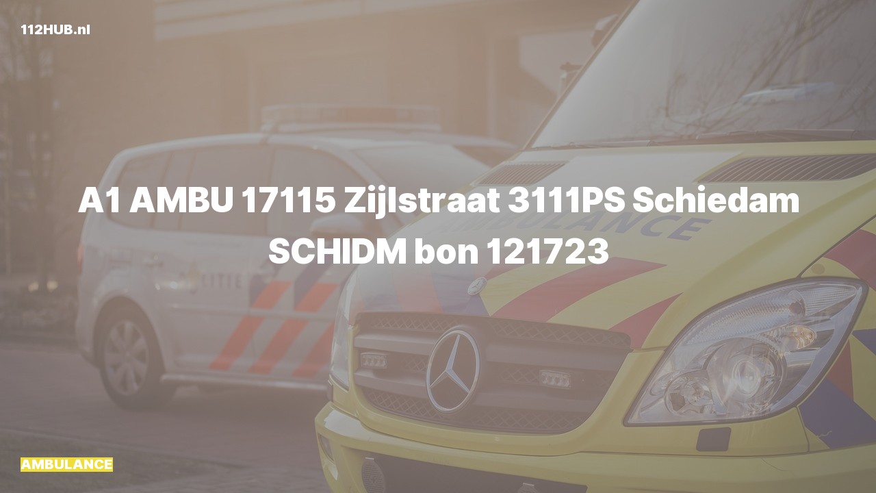 Deelafbeelding voor Ambulance met spoed naar de Zijlstraat in Schiedam.