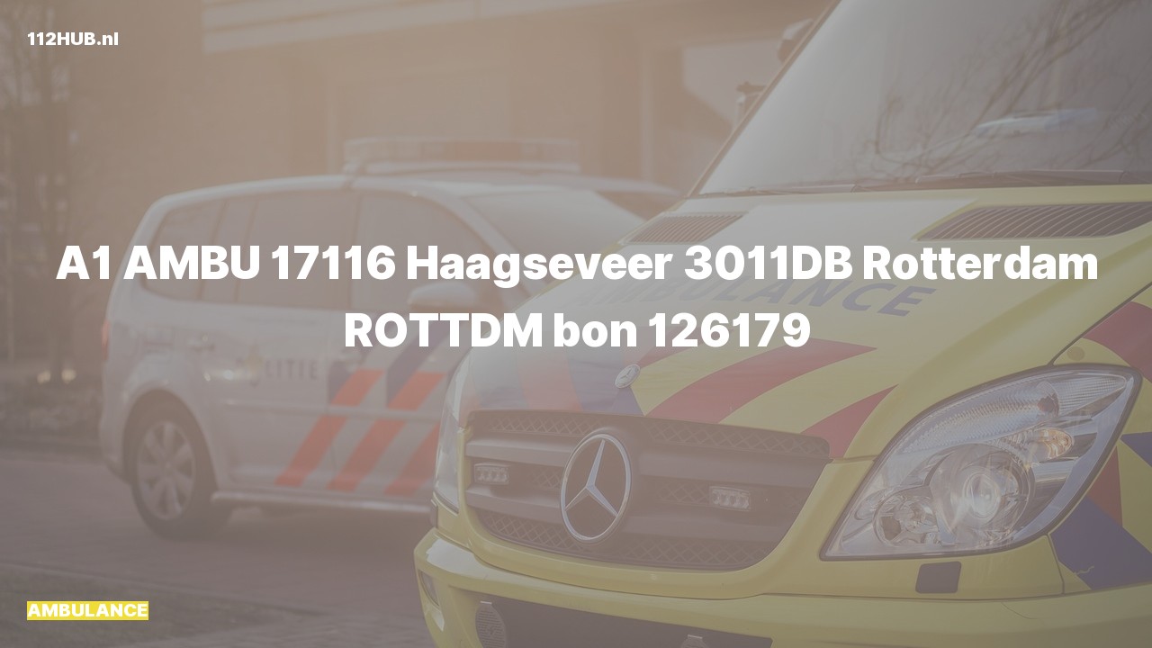 Deelafbeelding voor Ambulance met spoed naar de Haagseveer in Rotterdam.