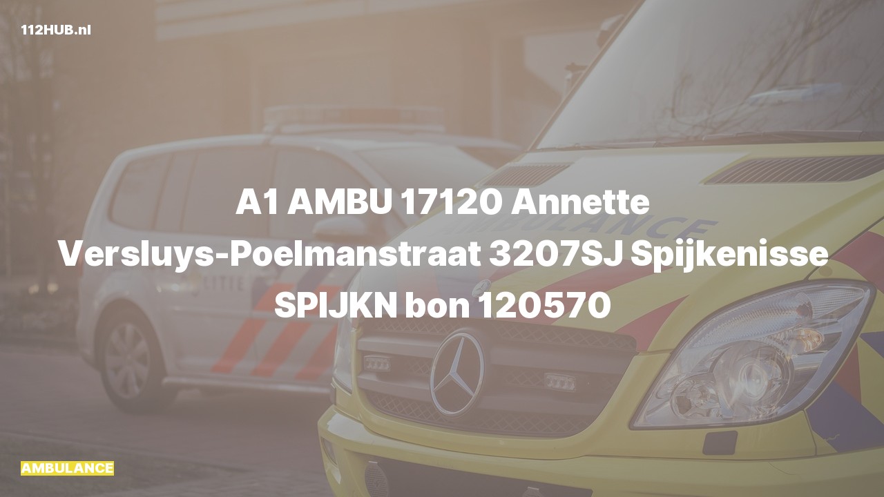 Deelafbeelding voor Ambulance met spoed naar de Annette Versluys-Poelmanstraat in Spijkenisse.