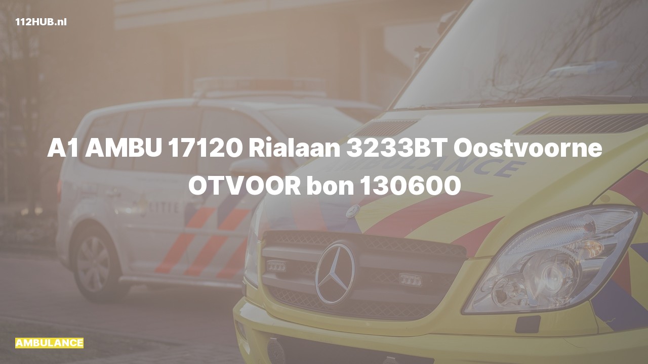 Deelafbeelding voor Ambulance met spoed naar de Rialaan in Oostvoorne.