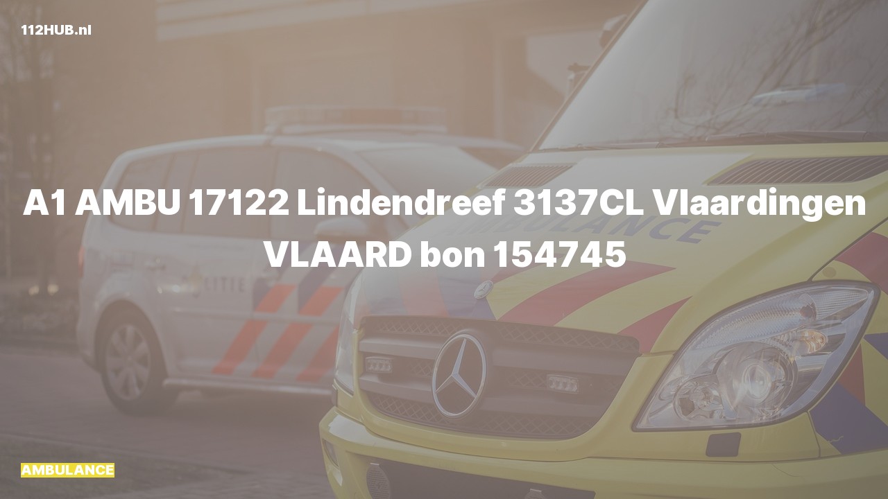 Deelafbeelding voor De ambulance is met spoed uitgerukt naar de Lindendreef in Vlaardingen