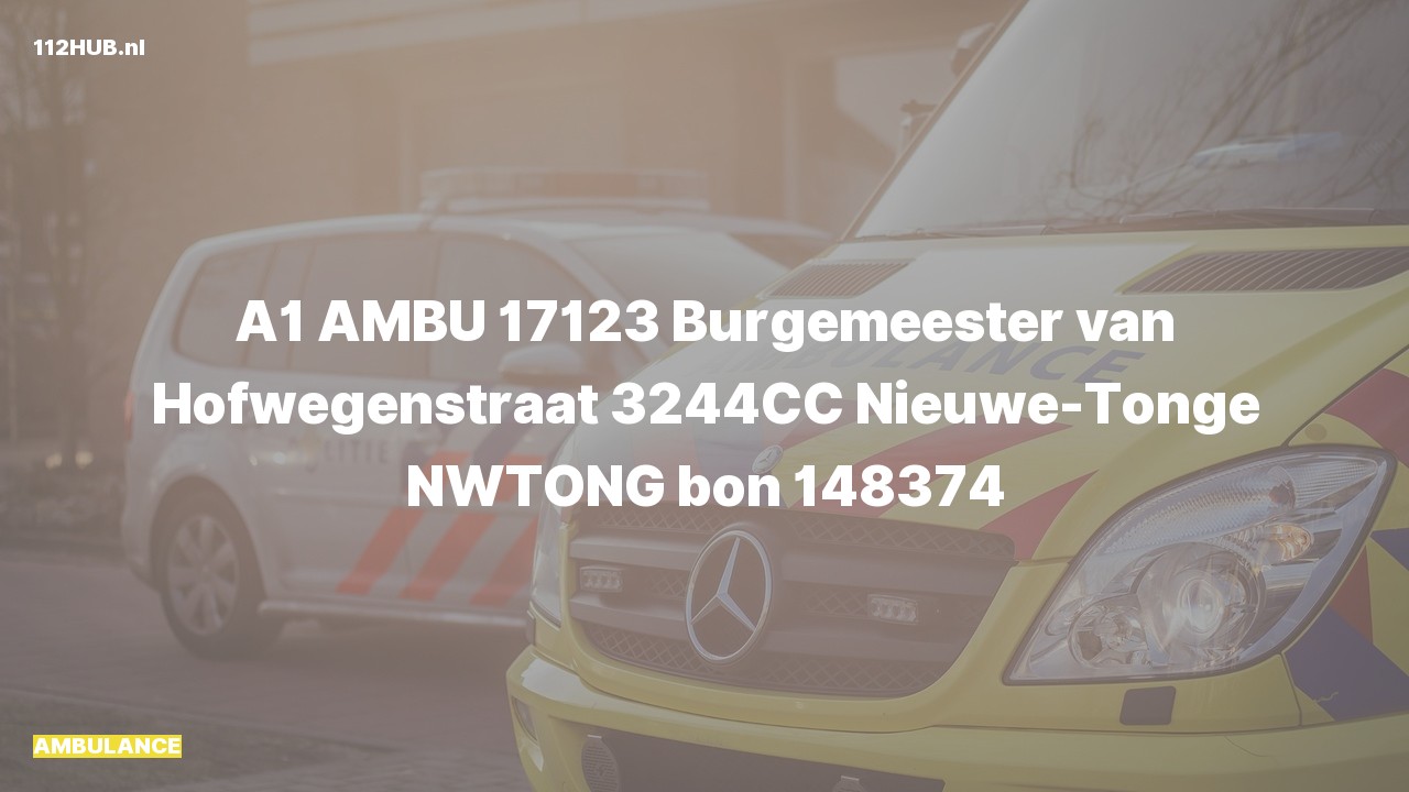 Deelafbeelding voor De ambulance is met spoed uitgerukt naar de Burgemeester van Hofwegenstraat in Nieuwe-Tonge