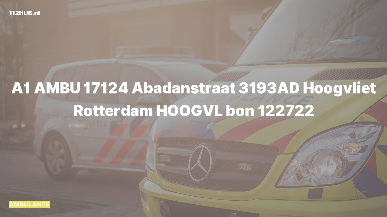 Deelafbeelding voor Ambulance met spoed naar de Abadanstraat in Hoogvliet Rotterdam.