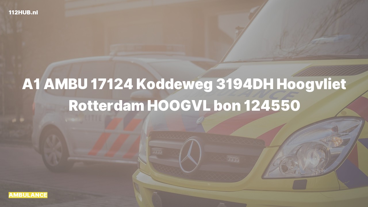 Deelafbeelding voor Ambulance met spoed naar de Koddeweg in Hoogvliet Rotterdam.