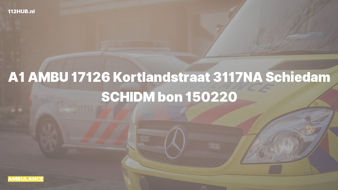 Deelafbeelding voor De ambulance is met spoed uitgerukt naar de Kortlandstraat in Schiedam