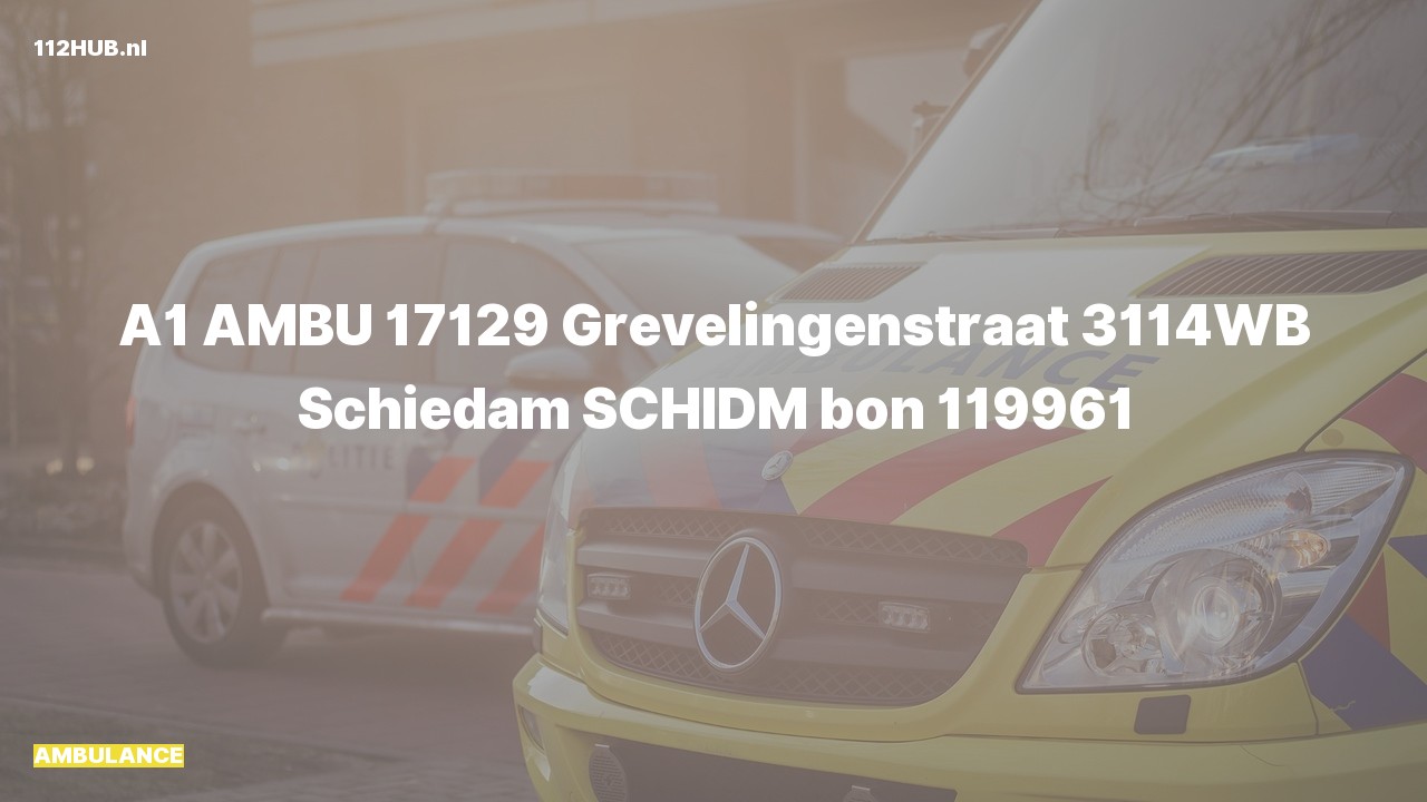 Deelafbeelding voor Ambulance met spoed naar de Grevelingenstraat in Schiedam.