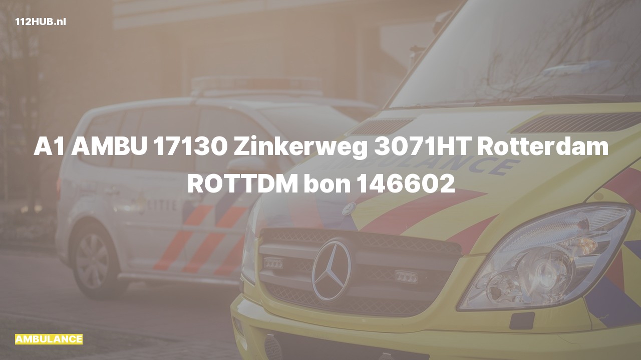 Deelafbeelding voor De ambulance is met spoed uitgerukt naar de Zinkerweg in Rotterdam