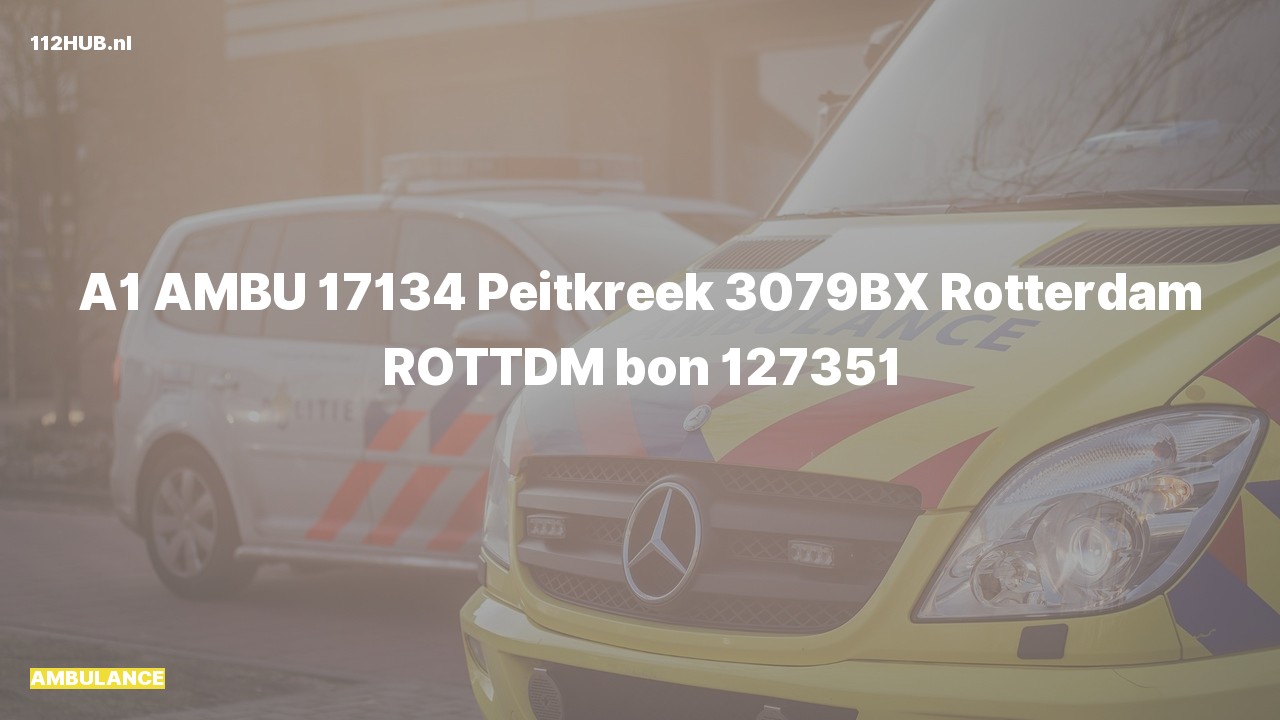 Deelafbeelding voor Ambulance met spoed naar de Peitkreek in Rotterdam.
