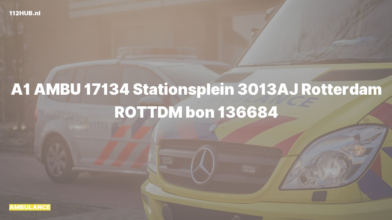 Deelafbeelding voor De ambulance is met spoed uitgerukt naar de Stationsplein in Rotterdam