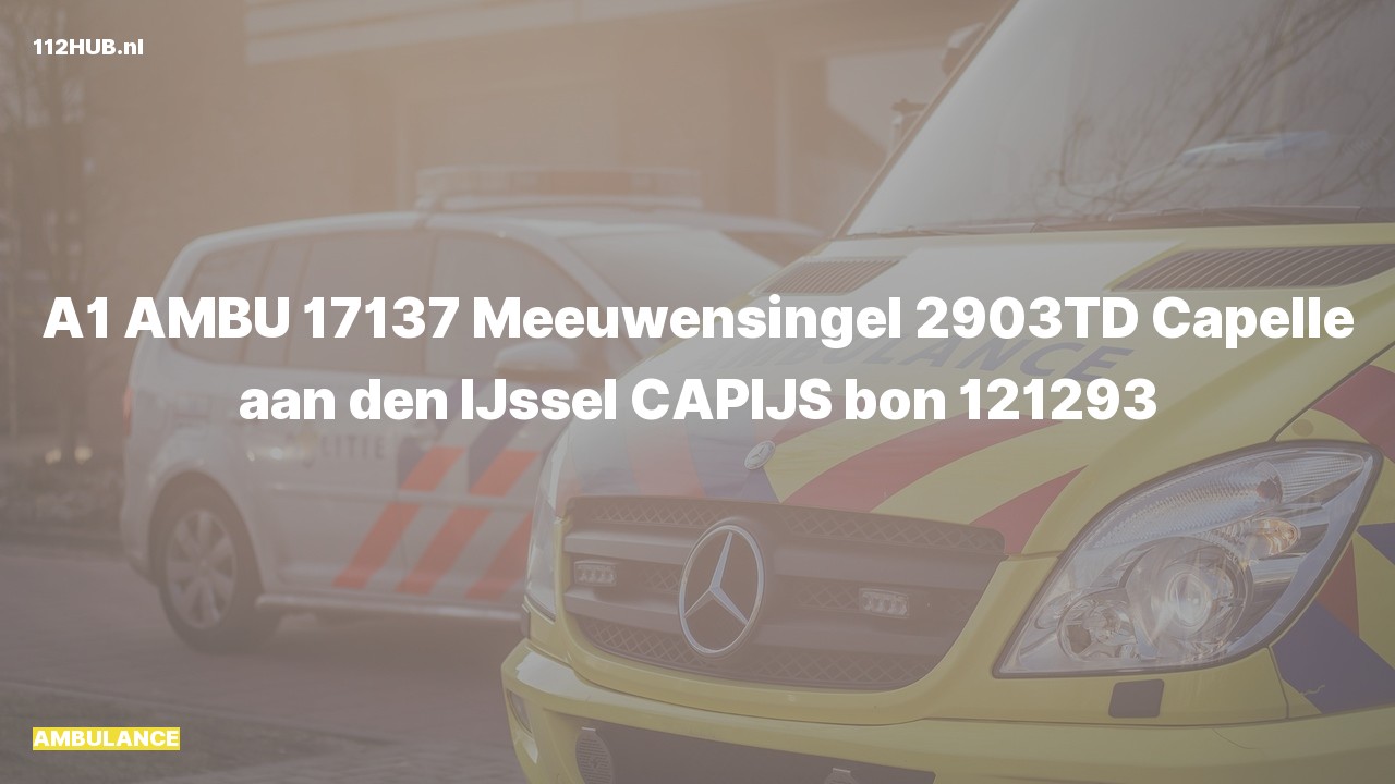 Deelafbeelding voor Ambulance met spoed naar de Meeuwensingel in Capelle aan den IJssel.