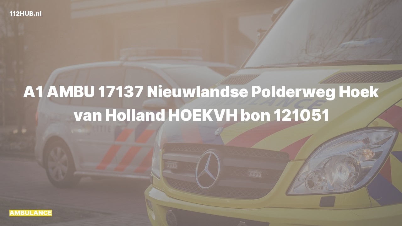 Deelafbeelding voor Ambulance met spoed naar de Nieuwlandse Polderweg in Hoek van Holland.