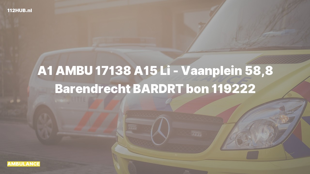 Deelafbeelding voor Ambulance met spoed op de A15 bij hectometerpaaltje 58.8.