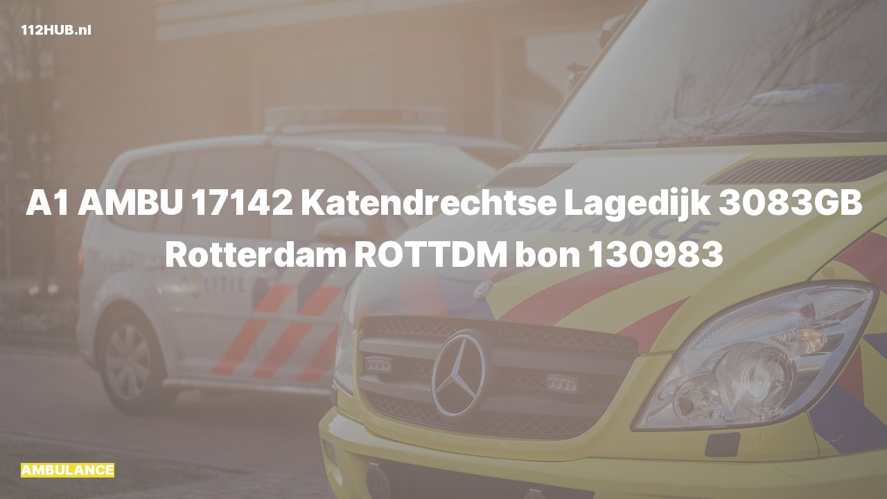 Deelafbeelding voor Ambulance met spoed naar de Katendrechtse Lagedijk in Rotterdam.