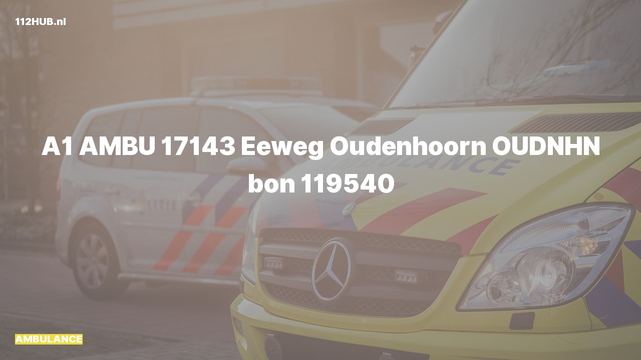 Deelafbeelding voor Ambulance met spoed naar de Eeweg in Oudenhoorn.