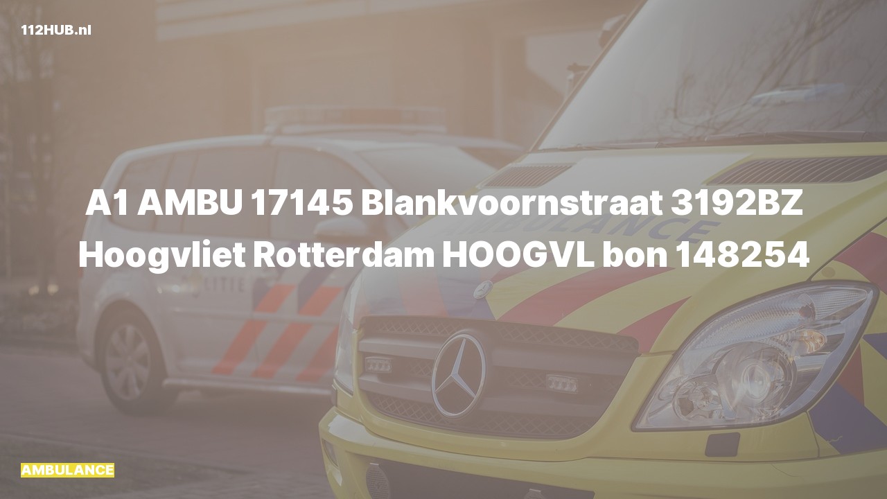 Deelafbeelding voor De ambulance is met spoed uitgerukt naar de Blankvoornstraat in Hoogvliet Rotterdam