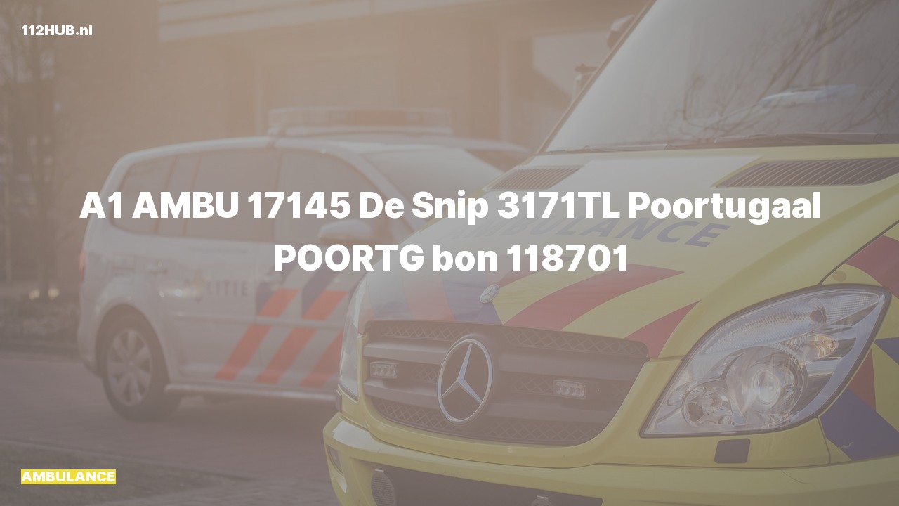 Deelafbeelding voor Ambulance met spoed naar de De Snip in Poortugaal.
