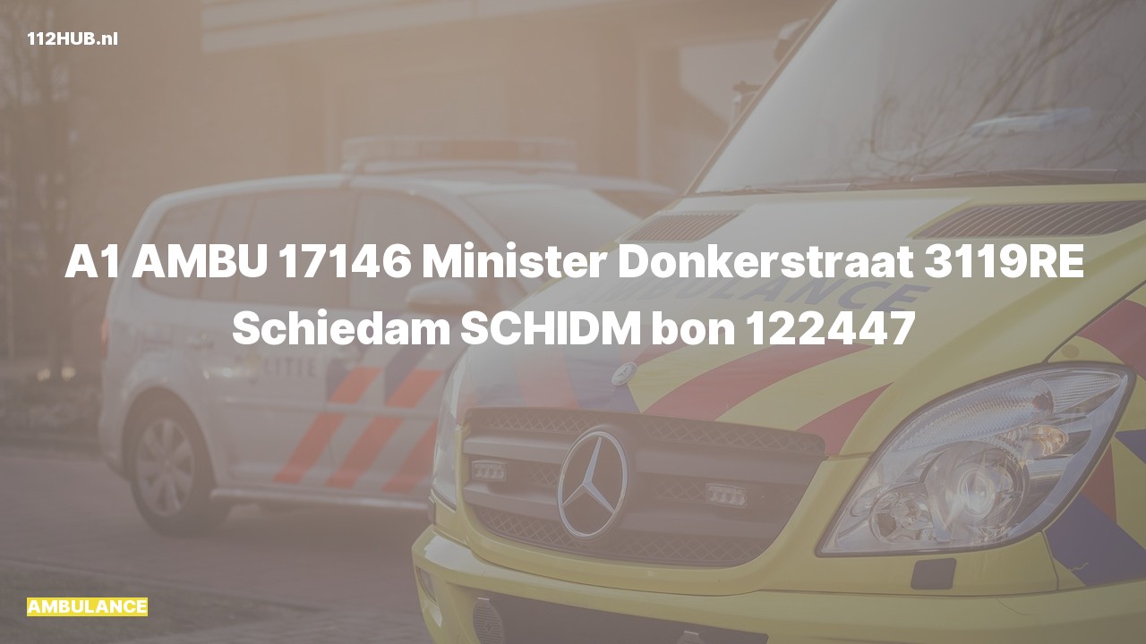 Deelafbeelding voor Ambulance met spoed naar de Minister Donkerstraat in Schiedam.