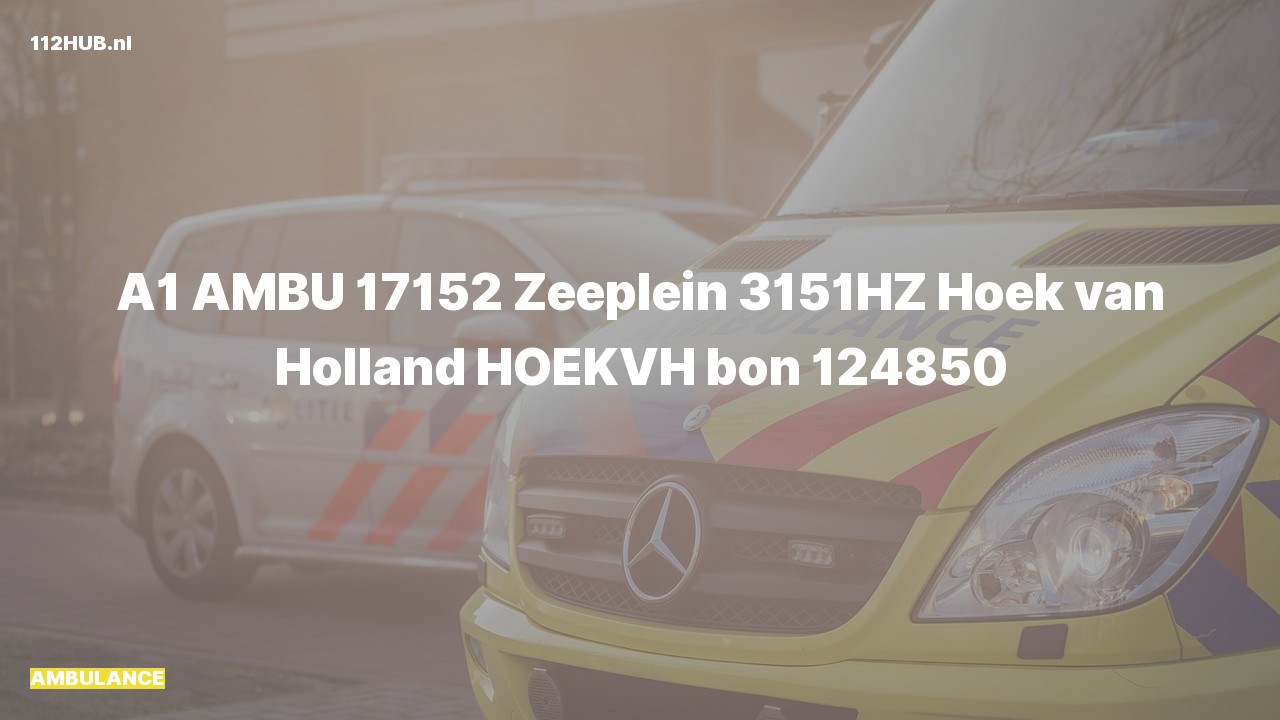 Deelafbeelding voor Ambulance met spoed naar de Zeeplein in Hoek van Holland.