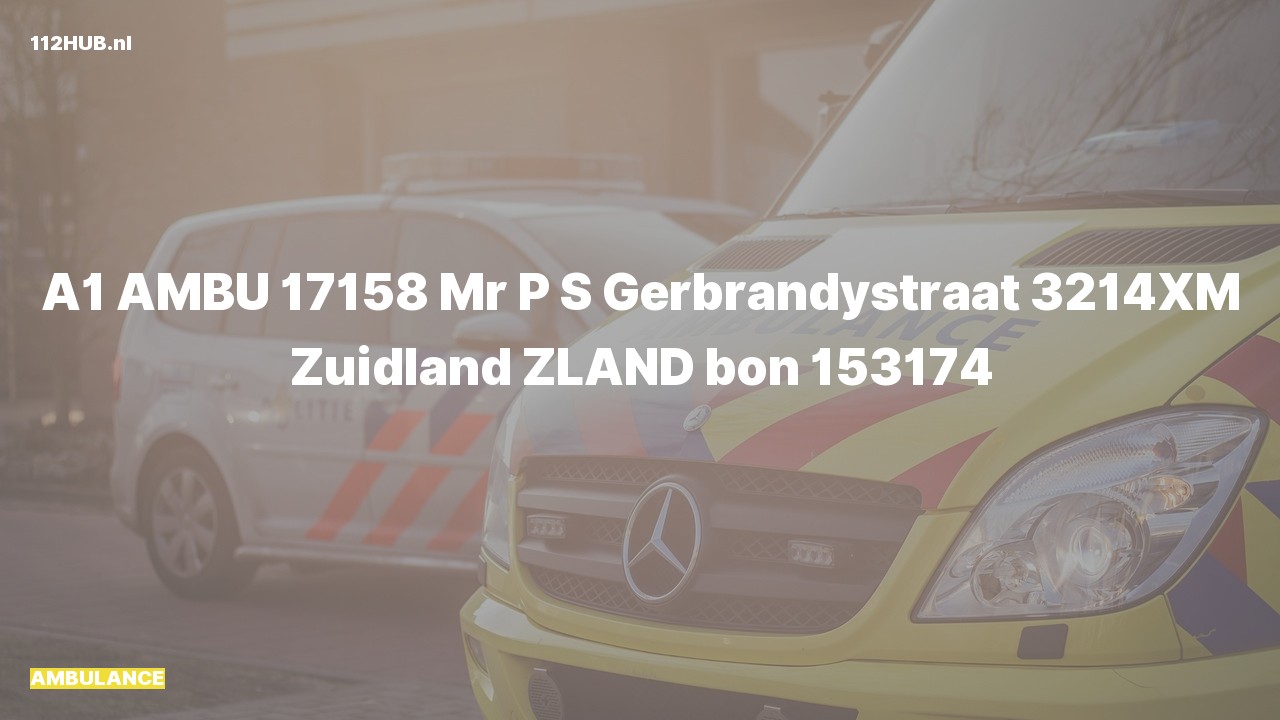 Deelafbeelding voor De ambulance is met spoed uitgerukt naar de Mr P S Gerbrandystraat in Zuidland