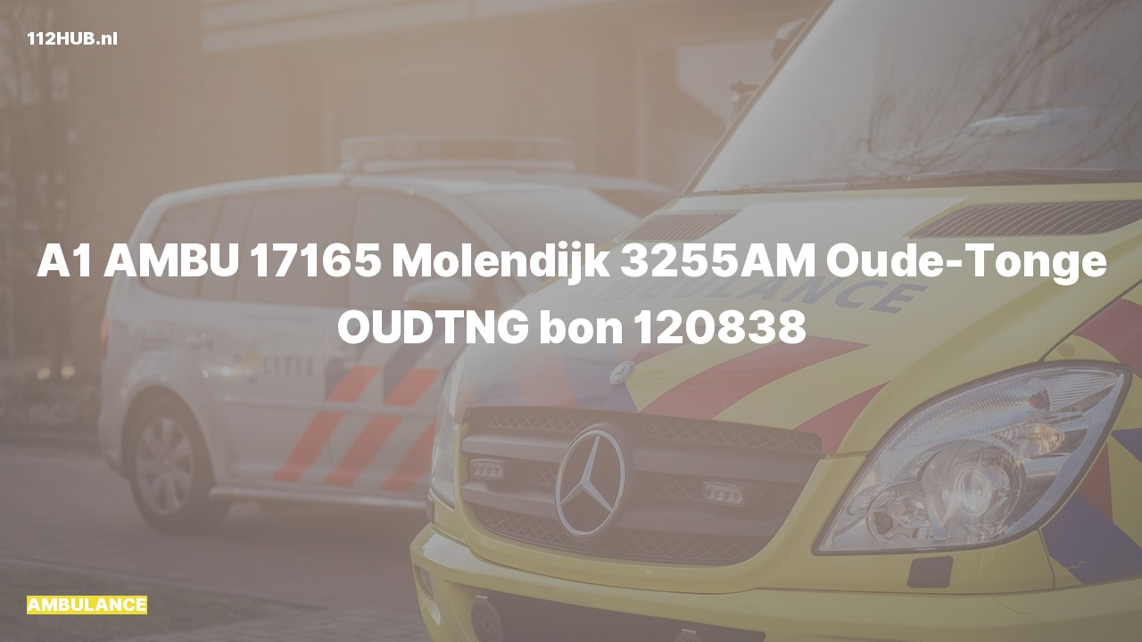 Deelafbeelding voor Ambulance met spoed naar de Molendijk in Oude-Tonge.