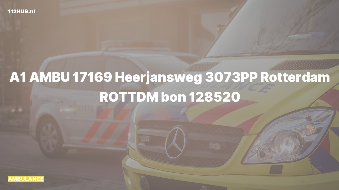 Deelafbeelding voor Ambulance met spoed naar de Heerjansweg in Rotterdam.