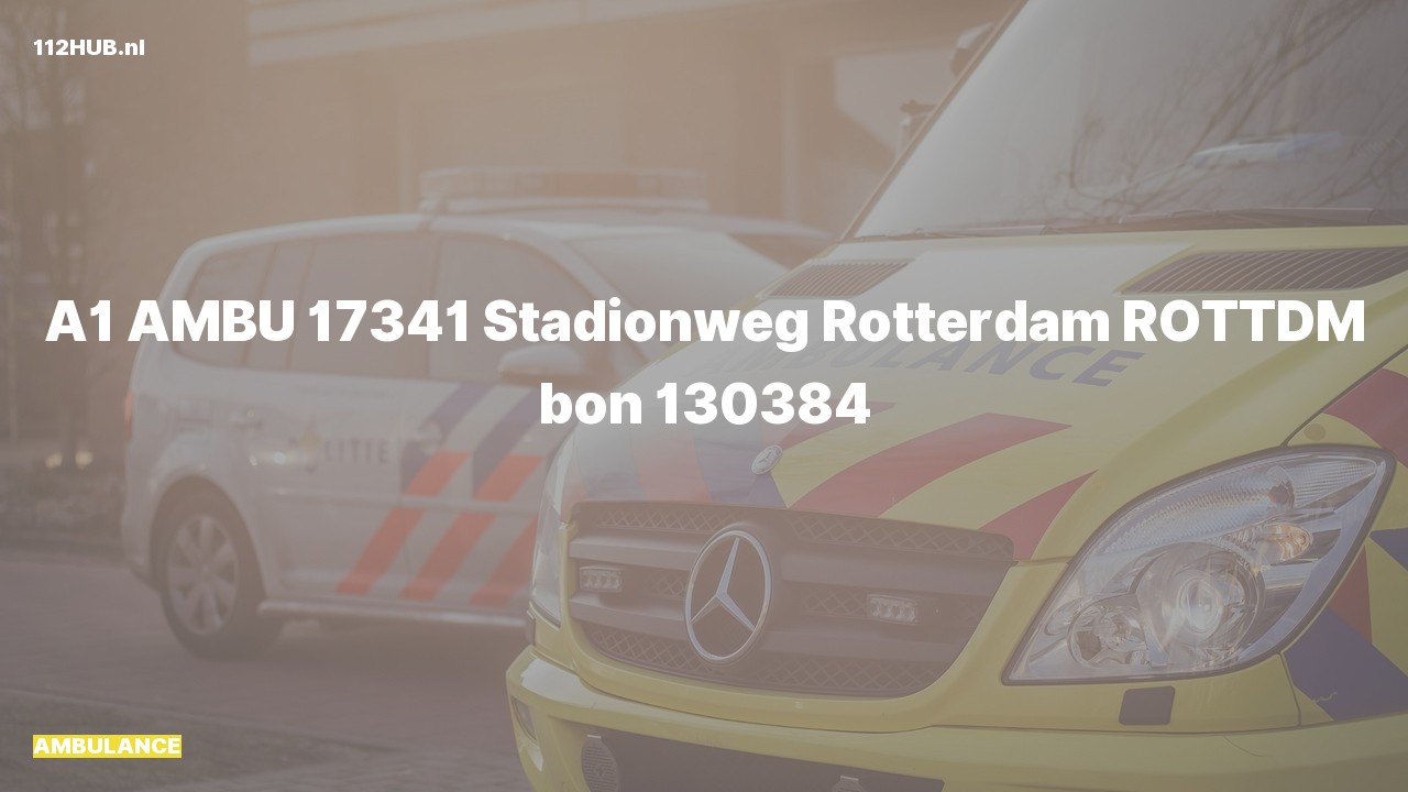 Deelafbeelding voor Ambulance met spoed naar de Stadionweg in Rotterdam.