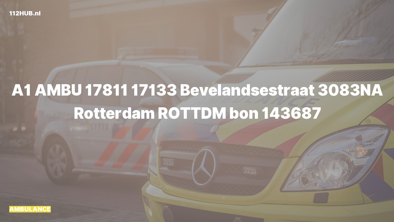 Deelafbeelding voor De ambulance is met spoed uitgerukt naar de Bevelandsestraat in Rotterdam