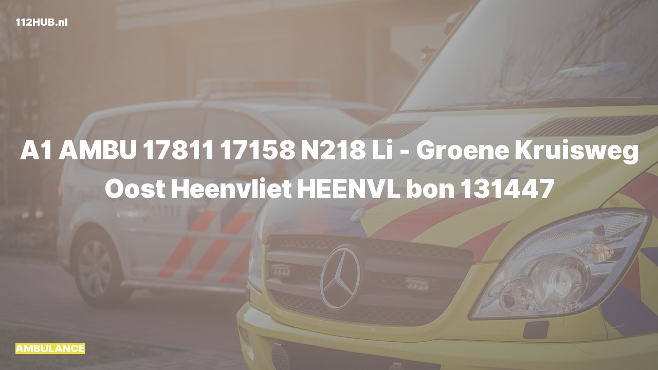 Deelafbeelding voor Ambulance met spoed naar de Groene Kruisweg Oost in Heenvliet.