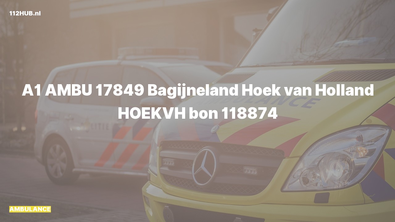 Deelafbeelding voor Ambulance met spoed naar de Bagijneland in Hoek van Holland.