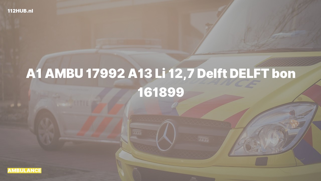 Deelafbeelding voor De ambulance is met spoed uitgerukt op de A13 bij hectometerpaaltje 12.7