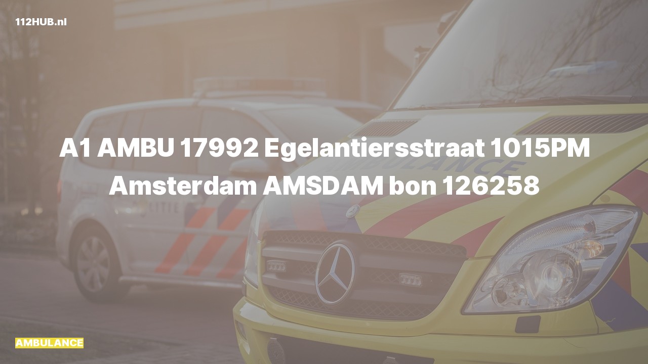 Deelafbeelding voor Ambulance met spoed naar de Egelantiersstraat in Amsterdam.