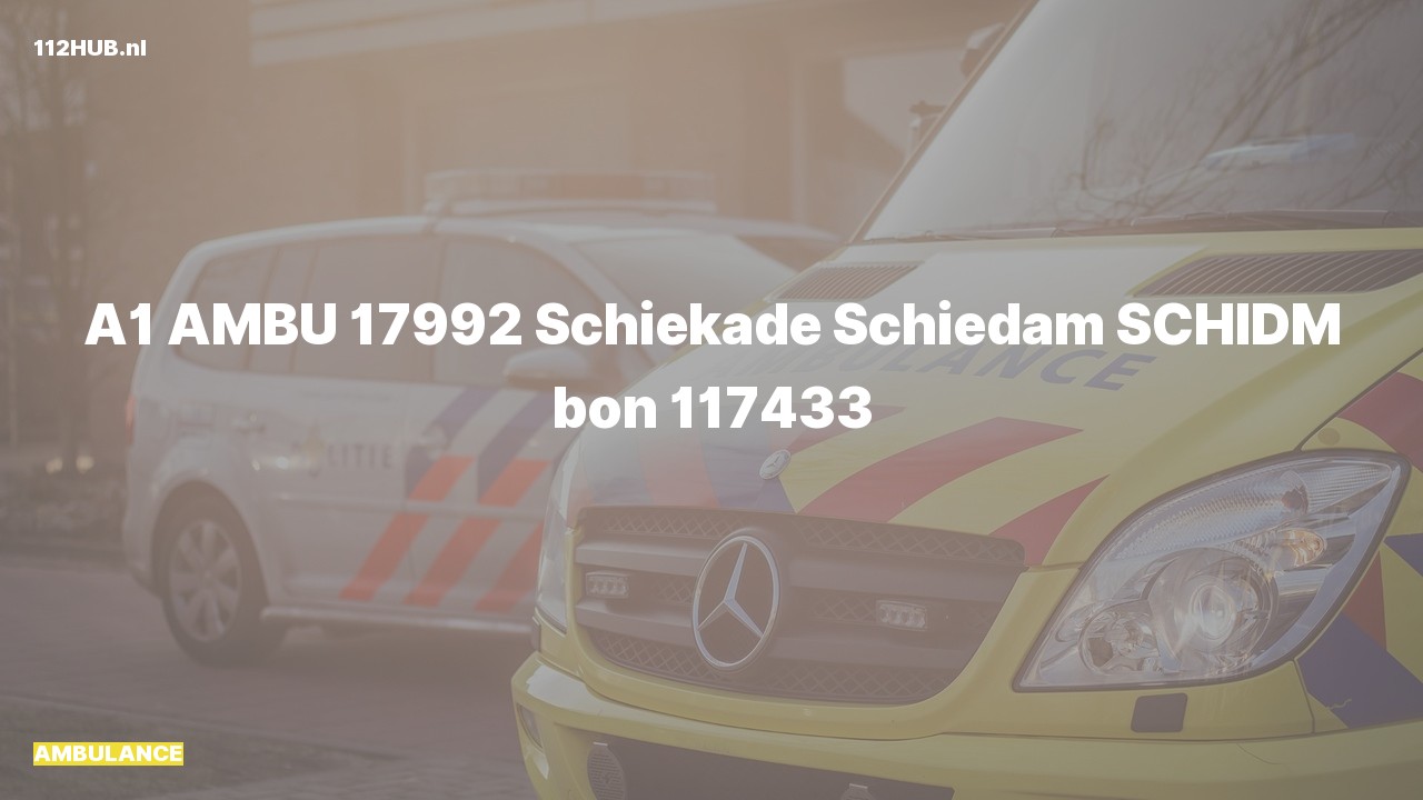 Deelafbeelding voor Ambulance met spoed naar de Schiekade in Schiedam.