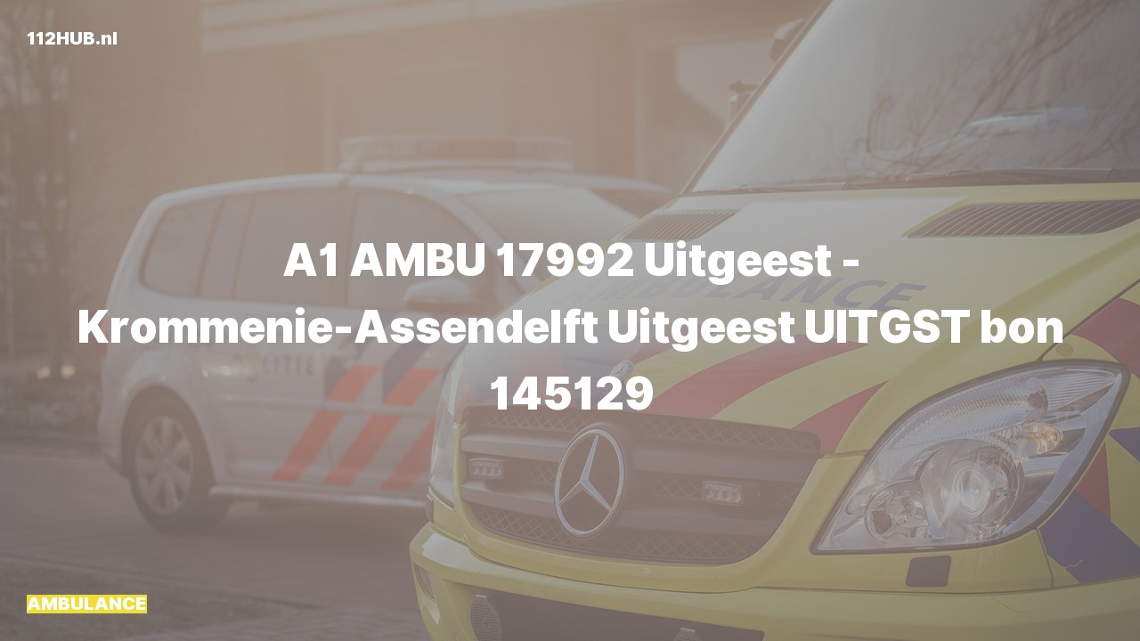 Deelafbeelding voor De ambulance is met spoed uitgerukt