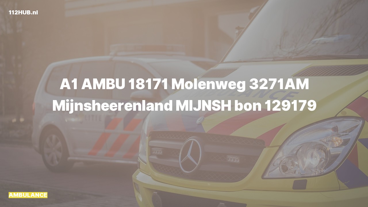 Deelafbeelding voor Ambulance met spoed naar de Molenweg in Mijnsheerenland.