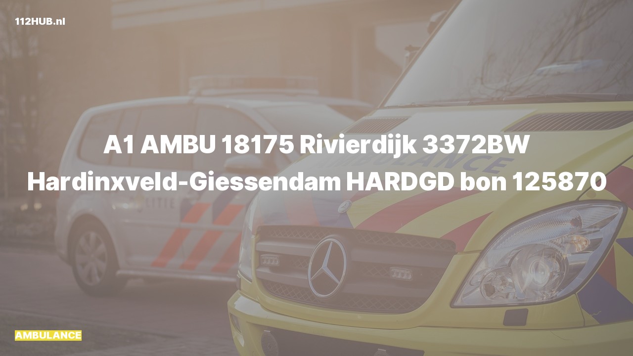 Deelafbeelding voor Ambulance met spoed naar de Rivierdijk in Hardinxveld-Giessendam.