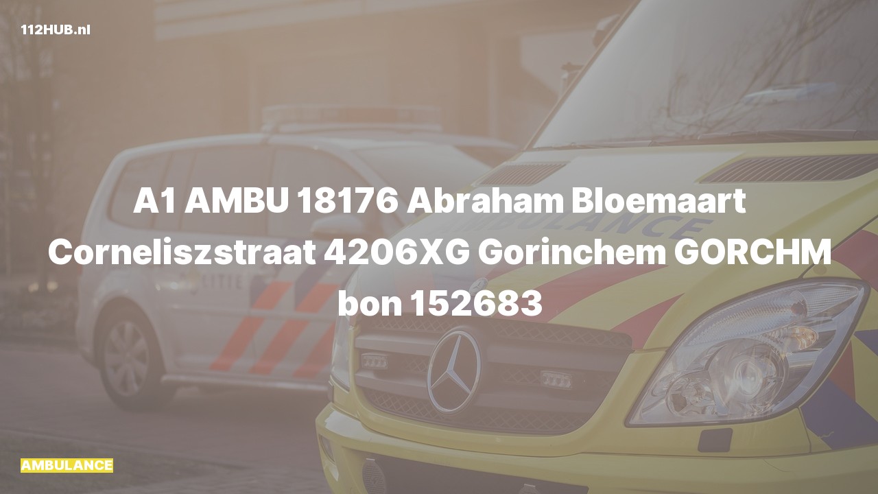 Deelafbeelding voor De ambulance is met spoed uitgerukt naar de Abraham Bloemaart Corneliszstraat in Gorinchem