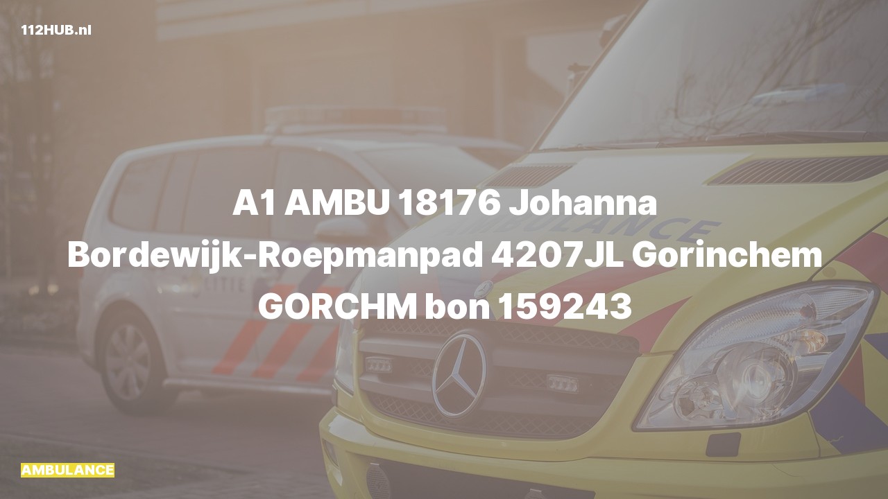 Deelafbeelding voor De ambulance is met spoed uitgerukt naar de Johanna Bordewijk-Roepmanpad in Gorinchem