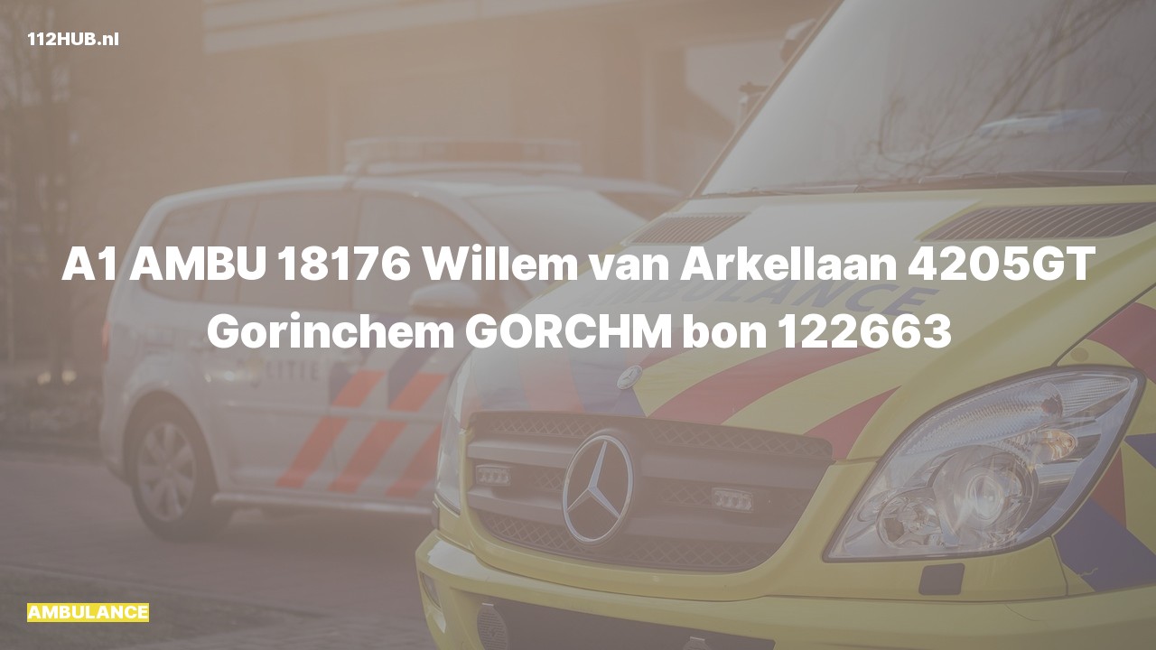 Deelafbeelding voor Ambulance met spoed naar de Willem van Arkellaan in Gorinchem.