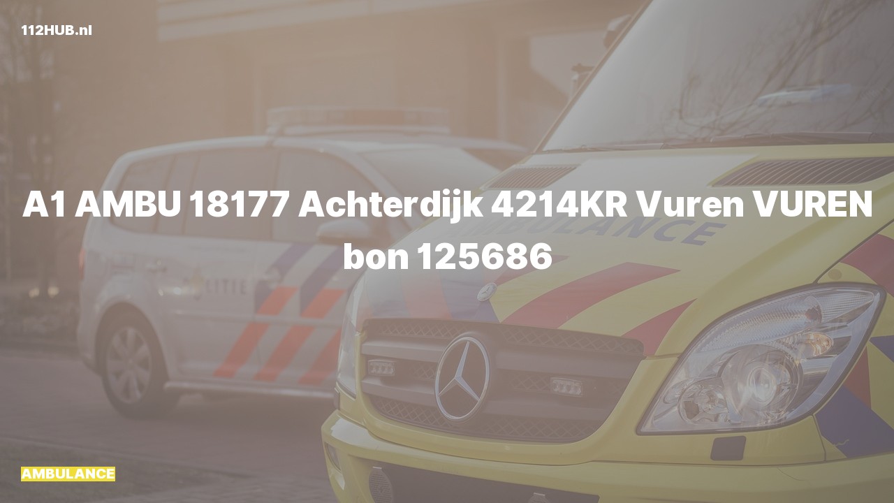 Deelafbeelding voor Ambulance met spoed naar de Achterdijk in Vuren.