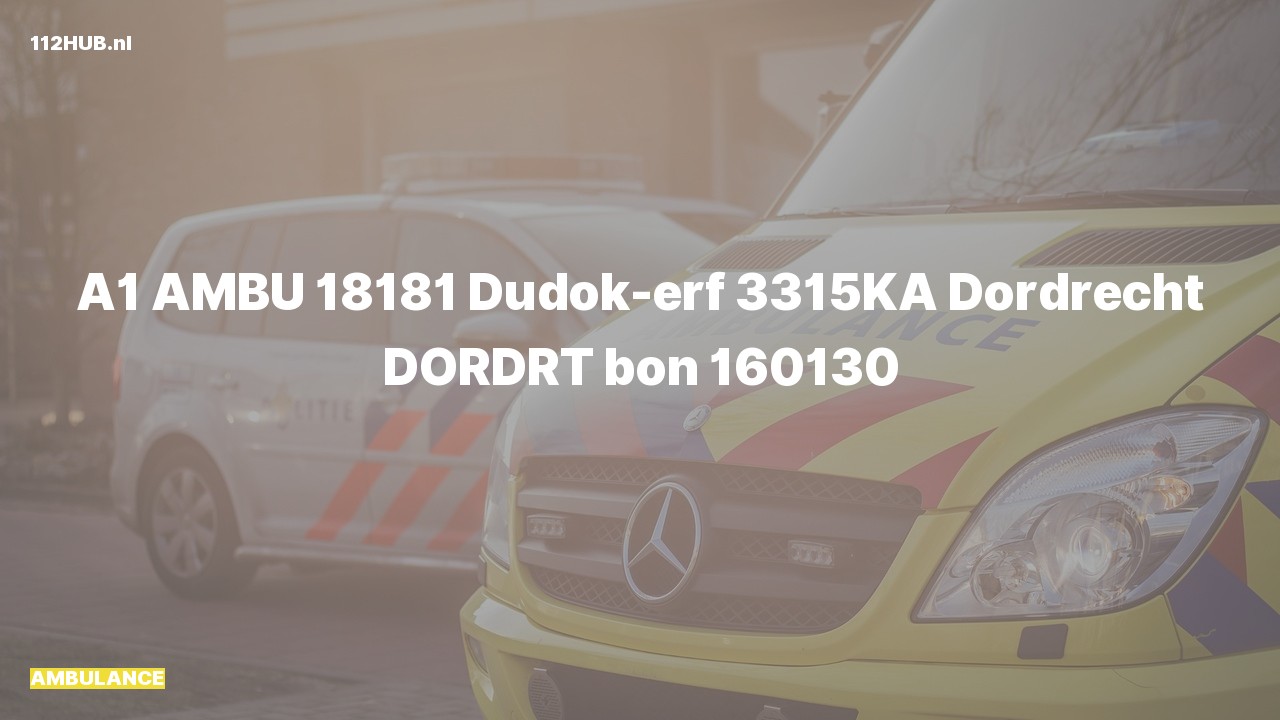 Deelafbeelding voor De ambulance is met spoed uitgerukt naar de Dudok-erf in Dordrecht