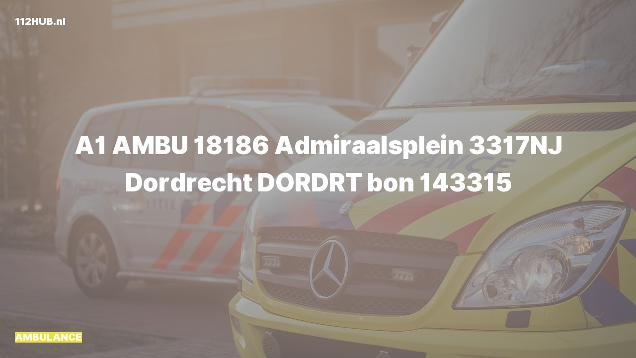 Deelafbeelding voor De ambulance is met spoed uitgerukt naar de Admiraalsplein in Dordrecht